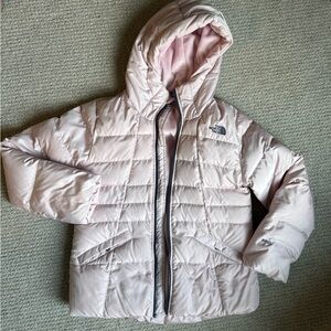 The North Face Girls Large (14/16) Light Pink 550 Down  Quilted Jacket Coat